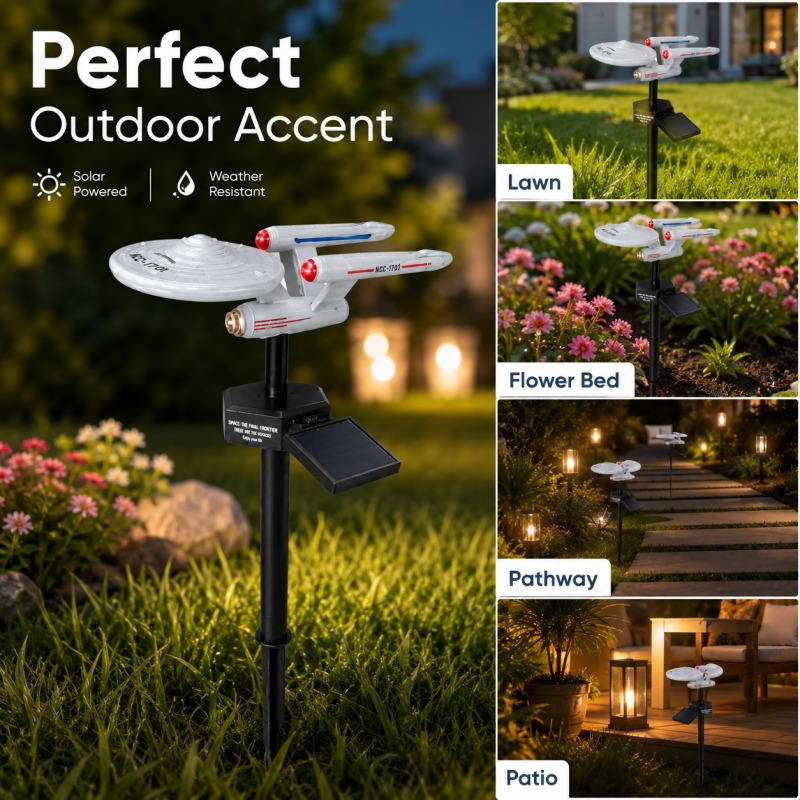 Smart Zen Garden - ไฟประดับสวนรูปยานอวกาศ Star Trek USS Enterprise แบบเสียบลงดิน