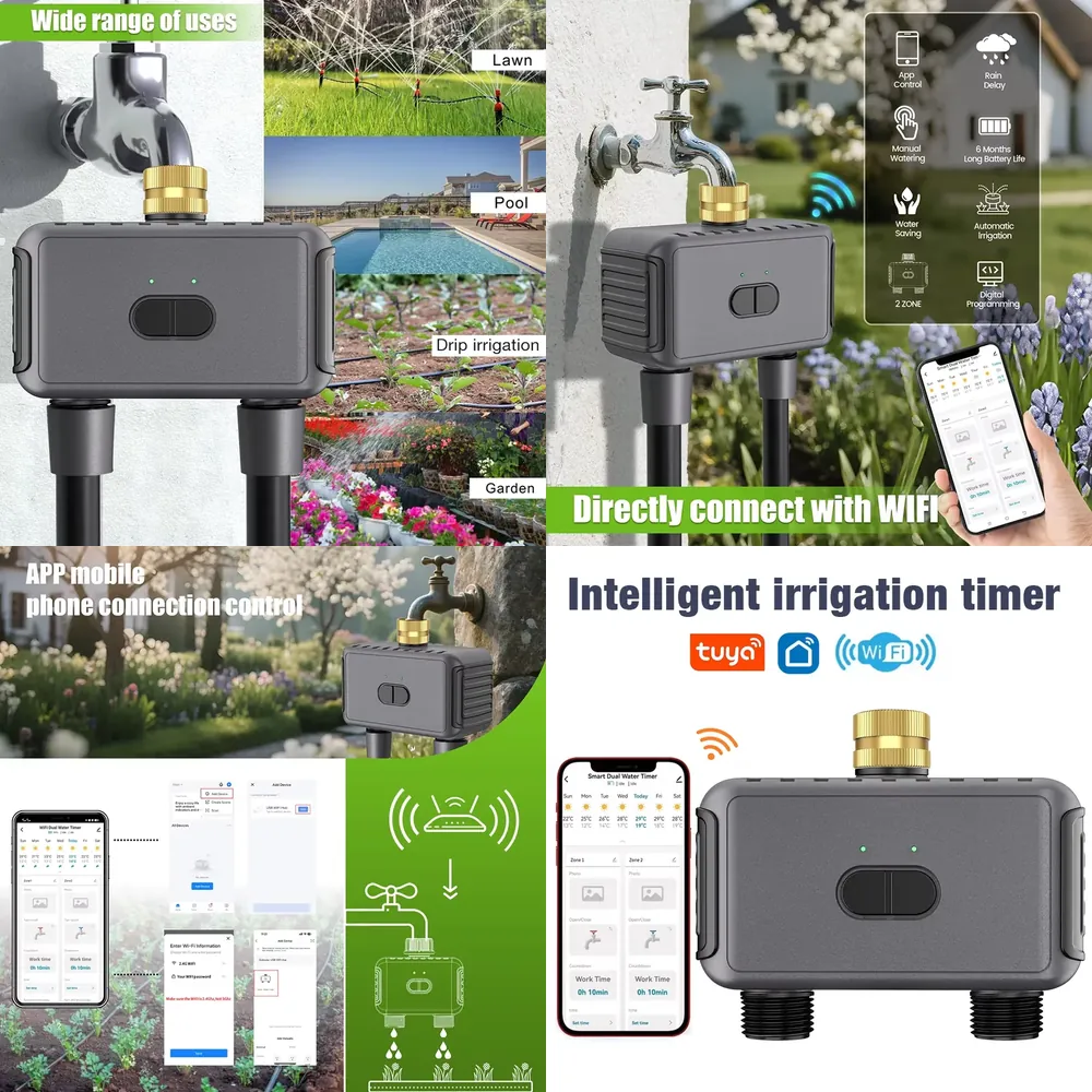 Smart Garden Water Timer - WAP01 ตัวตั้งเวลาควบคุมการรดน้ำแบบ WiFi ควบคุมผ่านแอพ 2 หัวฉีดน้ำ