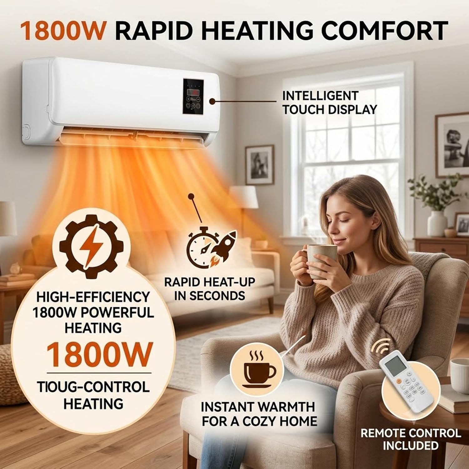 Smart Garden Rooms - เครื่องปรับอากาศติดผนัง 2 in 1 แบบมินิ พร้อมระบบทำความเย็นและทำความร้อน,
