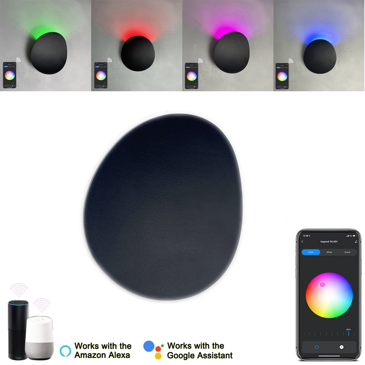 Smart Garden Rooms - โคมไฟติดผนัง LED 9W RGBW บลูทูธ WiFi