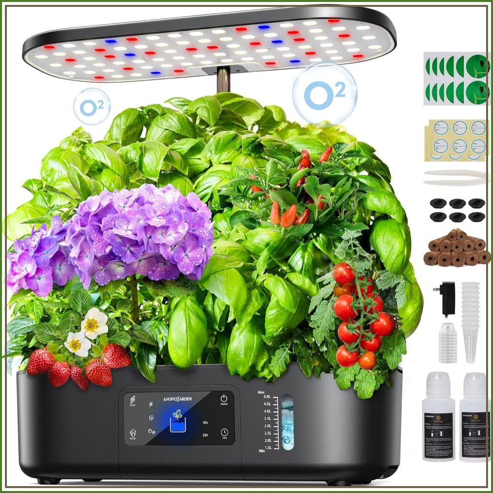 Hydroponic Grow Pod - สวนไฮโดรโปนิกส์ในร่ม 12 ช่อง พร้อมหน้าจอ LCD และไฟปลูกต้นไม้