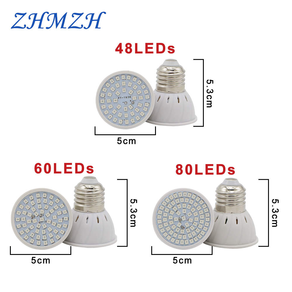 E27 LED ปลูกหลอดไฟ 110V 220V ส - Plant Grow Light Full Spectrum บทวิจารณ์และราคา