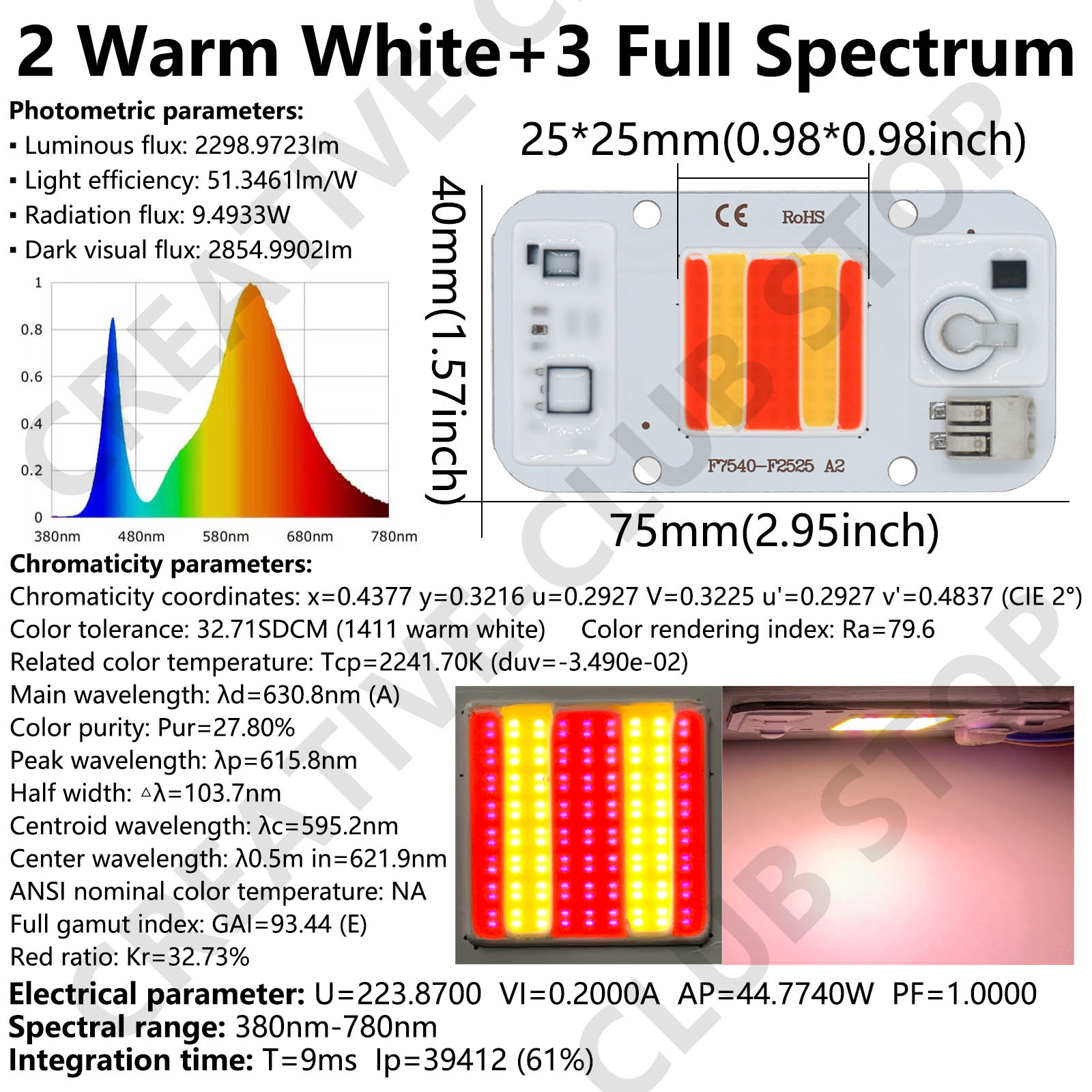 50W LED COB ชิปเชื่อมฟรี 220V  - Plant Grow Light Full Spectrum บทวิจารณ์และราคา