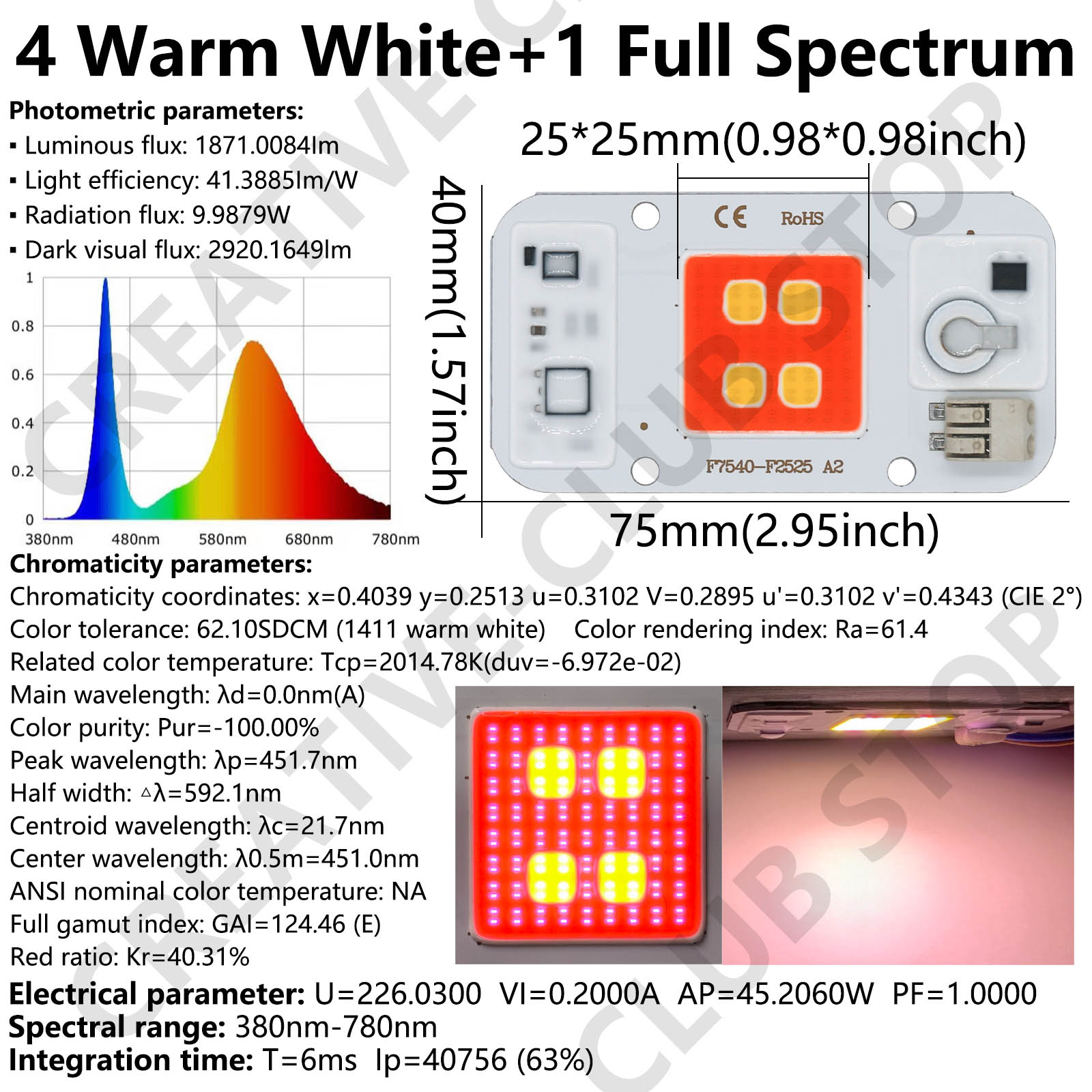 50W LED COB ชิปเชื่อมฟรี 220V  - Plant Grow Light Full Spectrum บทวิจารณ์และราคา