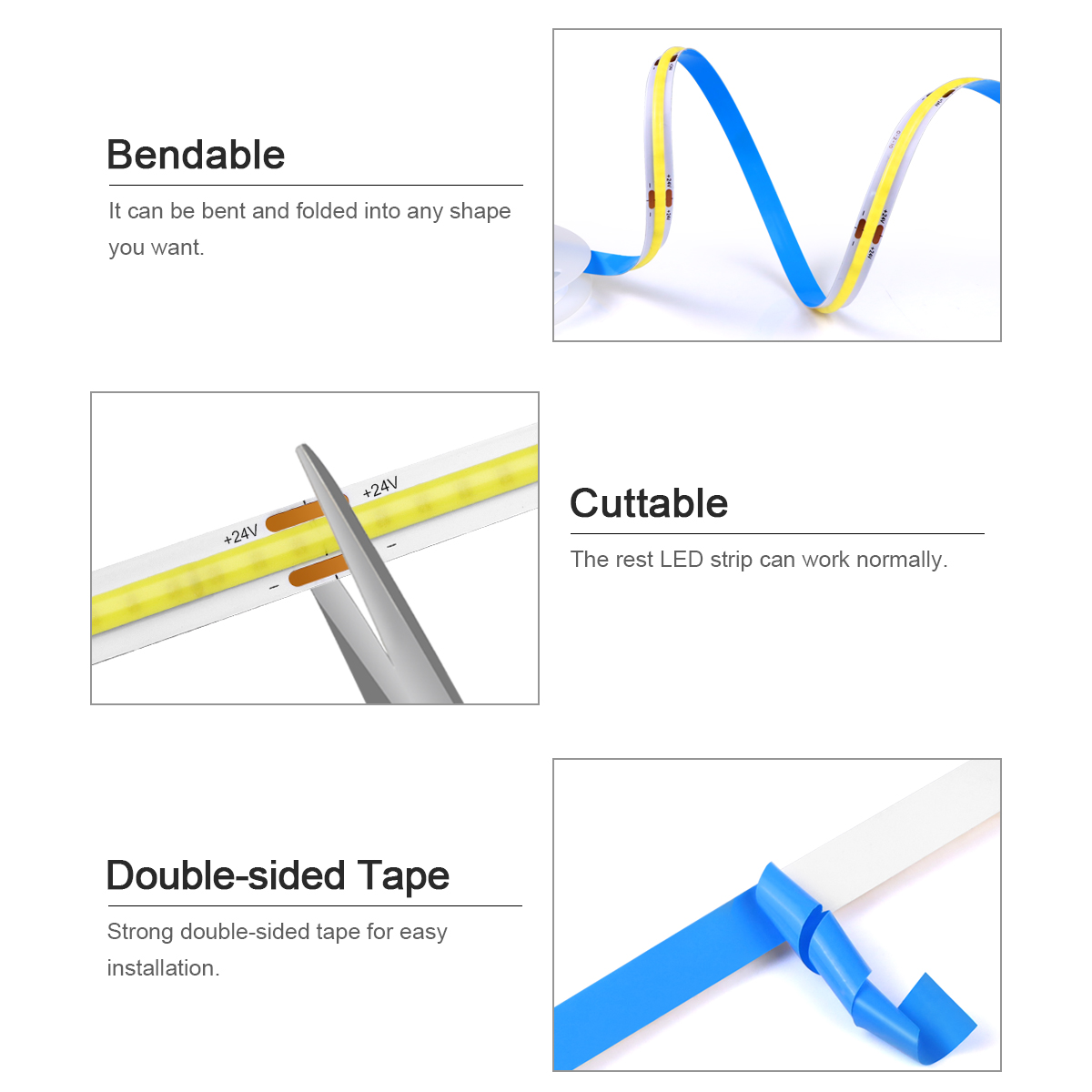 3M 5M 10M 24V COB LED Strip Li - Smart Garden Rooms บทวิจารณ์และราคา